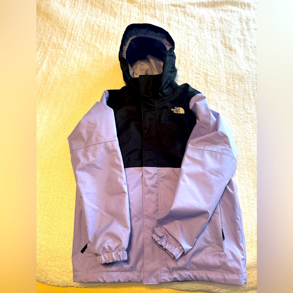 EUC North Face Dryvent 3 in 1 parka Girls Large Purple & Black